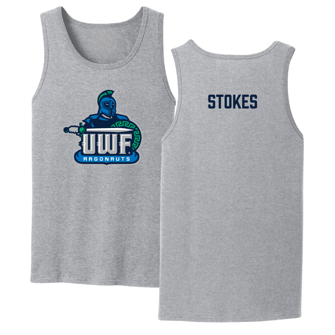 University of West Florida Swimming & Diving Sport Gray Tank Top - Hollace Stokes