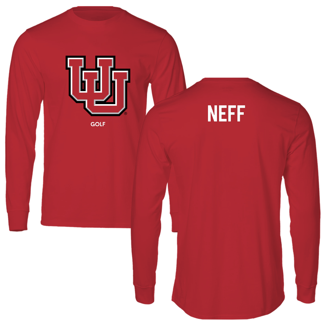 University of Utah Golf (M) Red Block Performance Long Sleeve - Zack Neff