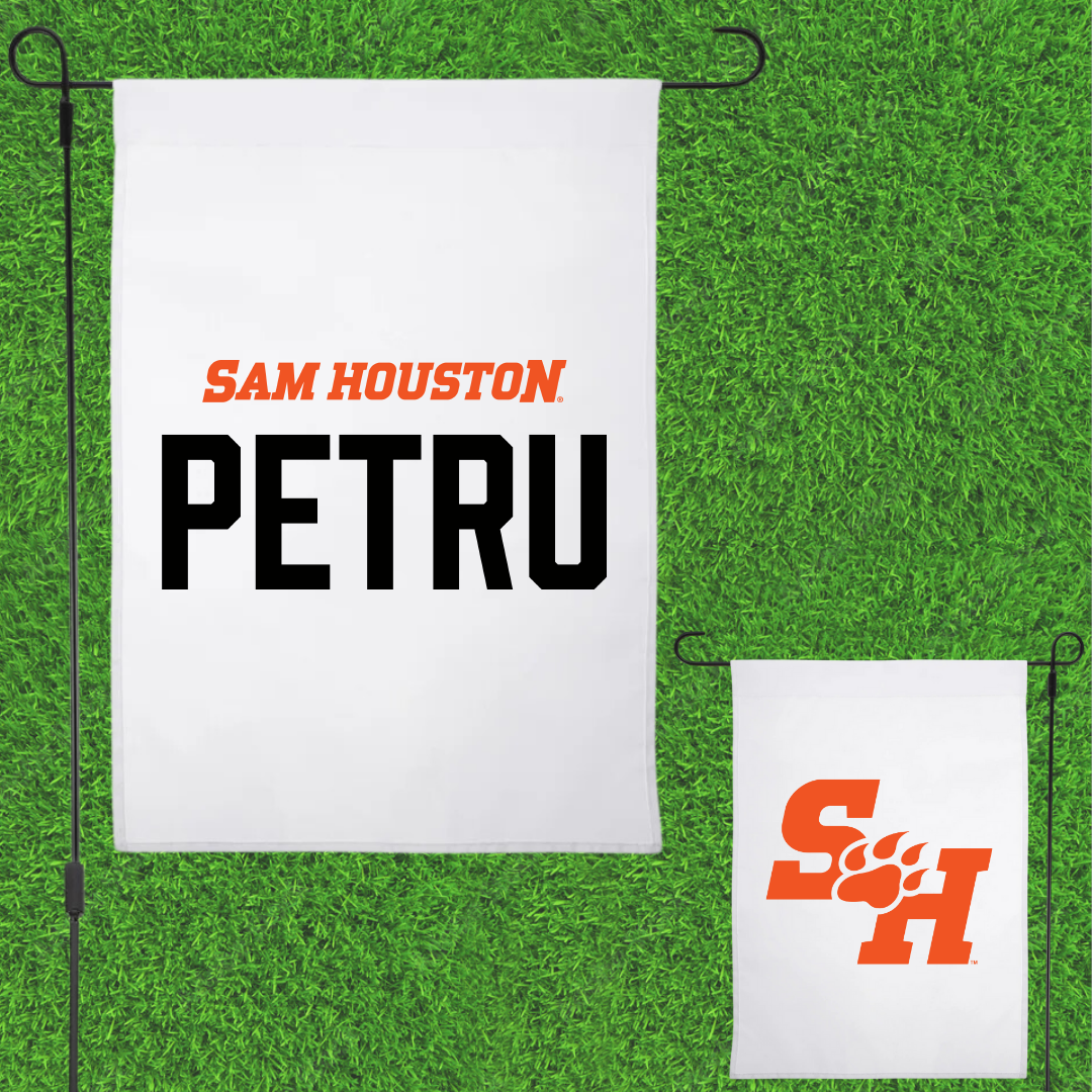 Sam Houston State University Golf (M) White Garden Flag - Grayson Petru