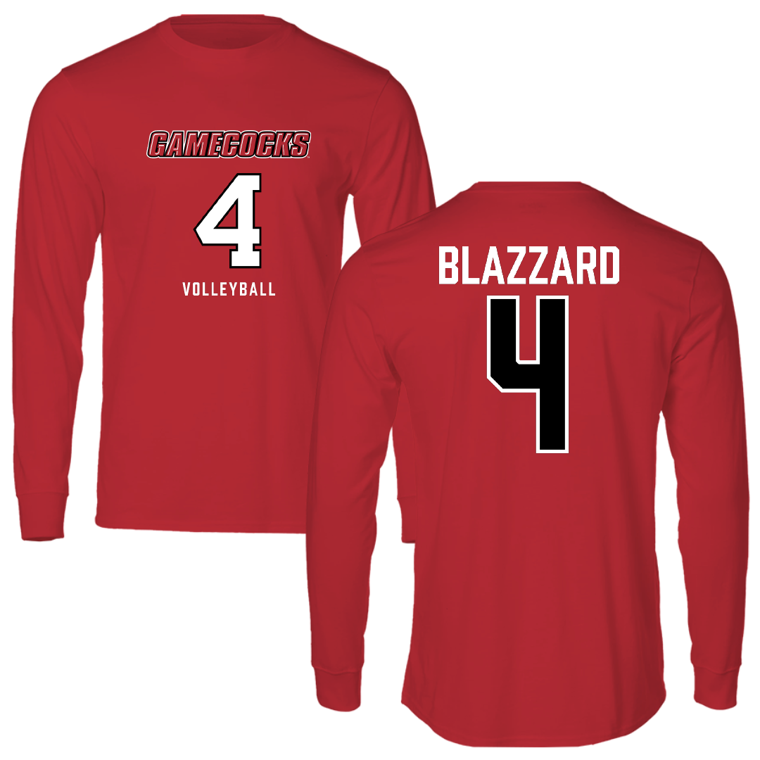 Jacksonville State University Volleyball Red Long Sleeve - #4 Morgan Blazzard