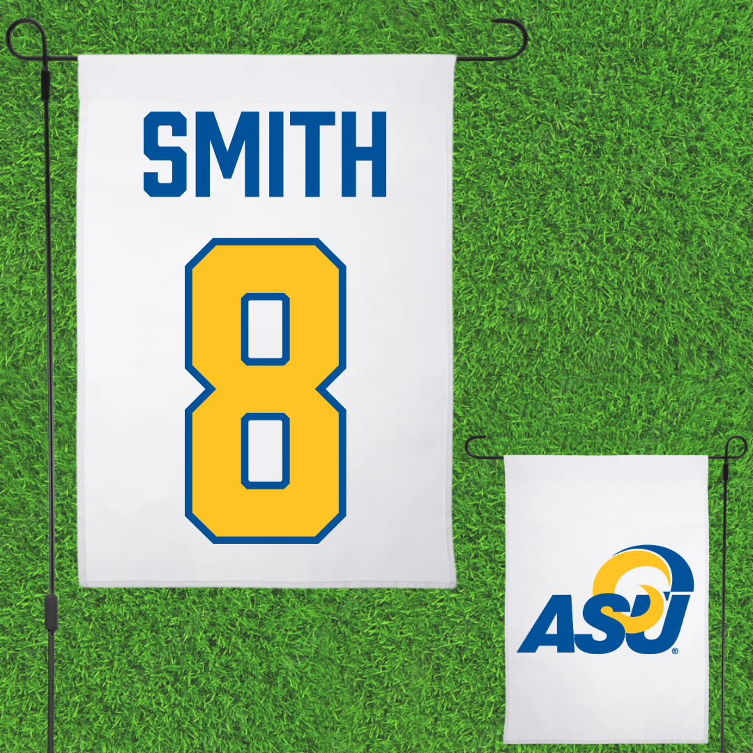 Angelo State University Football White Garden Flag - #8 Kaeden Smith