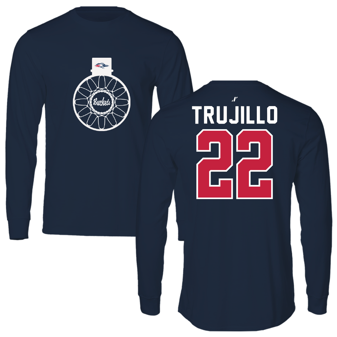 Metropolitan State University of Denver Basketball Navy Buckets Performance Long Sleeve - #22 Lex Trujillo