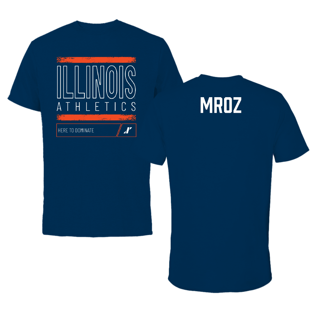 University of Illinois Tennis Navy Dominate Performance Tee - William Mroz