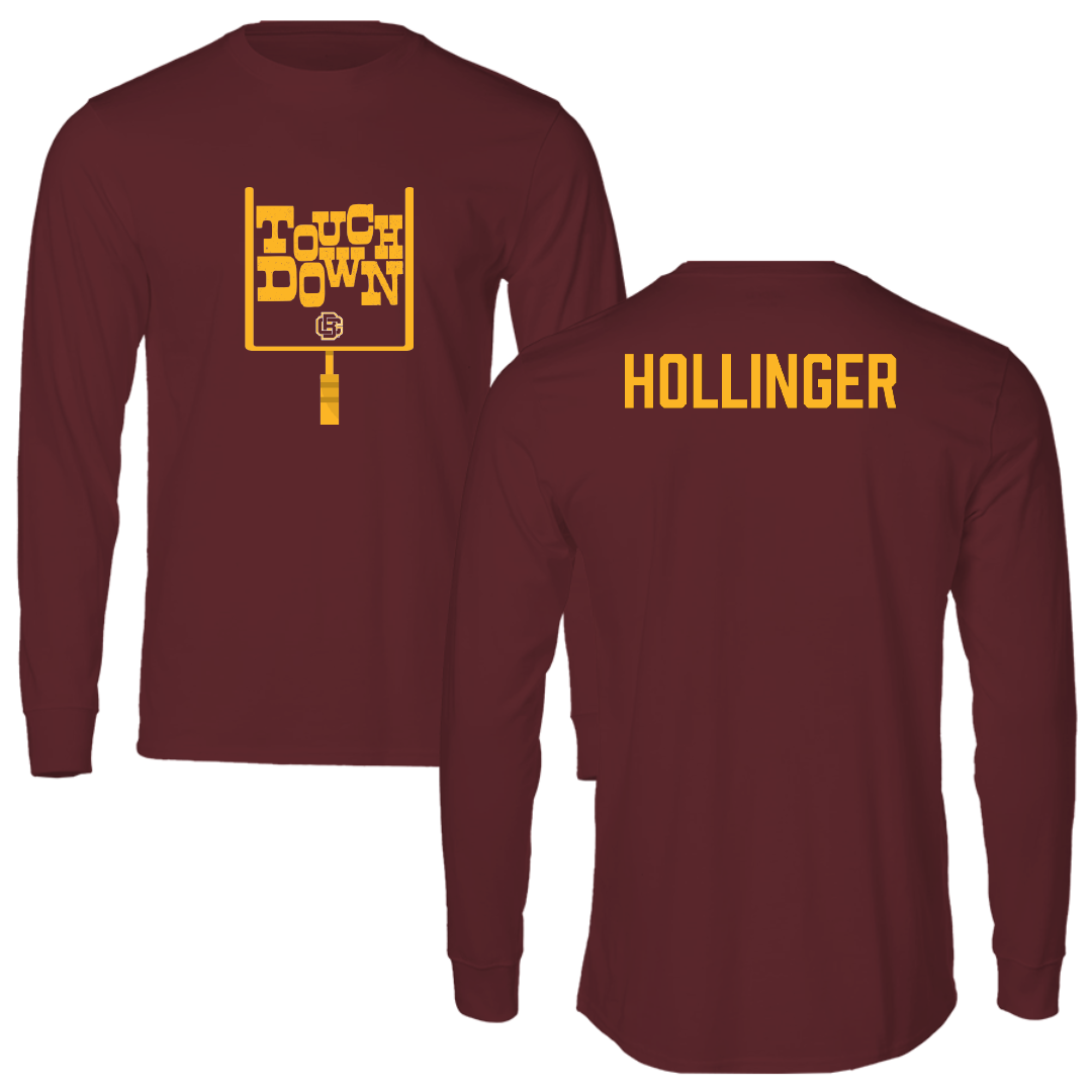 Bethune-Cookman University Football Maroon Touchdown Long Sleeve - Riq Hollinger