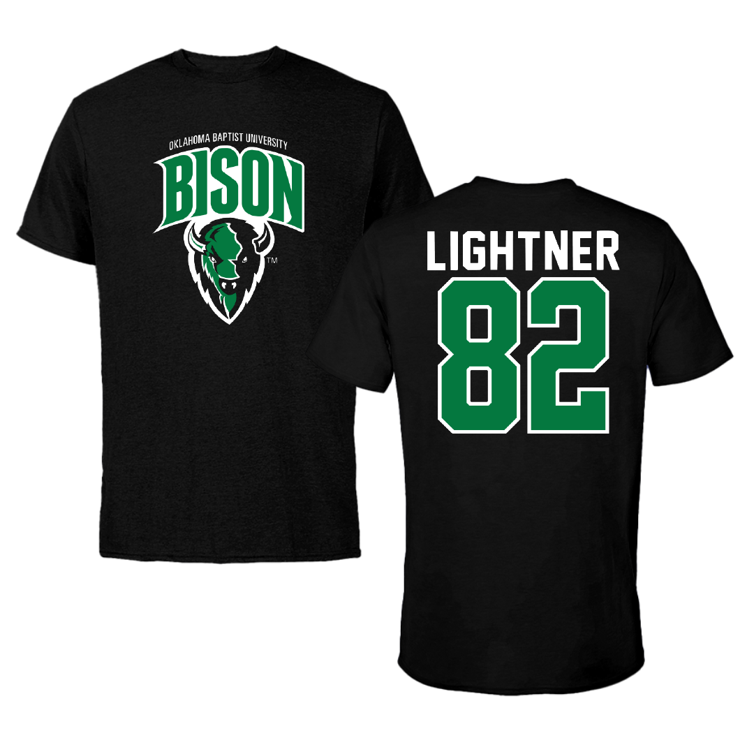 Oklahoma Baptist University Football Black Mascot Performance Tee - #82 Braden Lightner