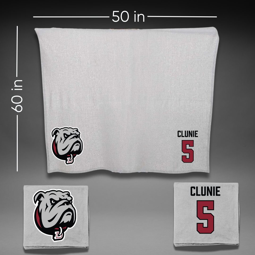 Dean College Lacrosse (M) Gray Blanket - #5 Ryan Clunie