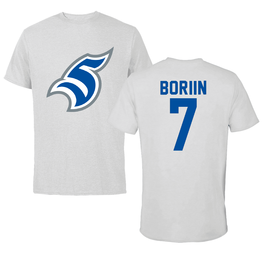 Thomas More University Lacrosse Light Gray Tee - #7 Nick Boriin