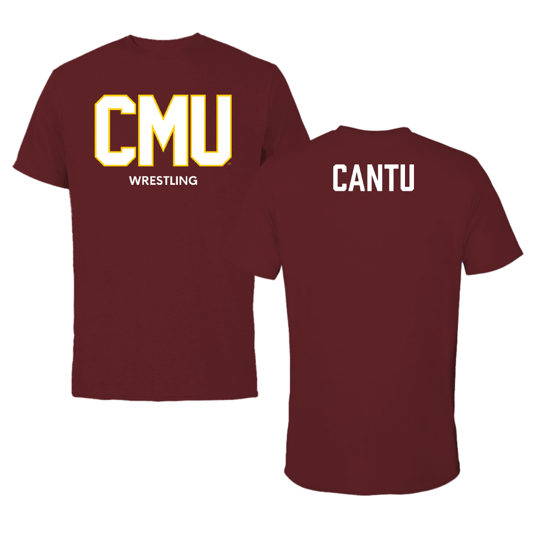 Colorado Mesa University Wrestling (M) Maroon Performance Tee - Adonias Cantu