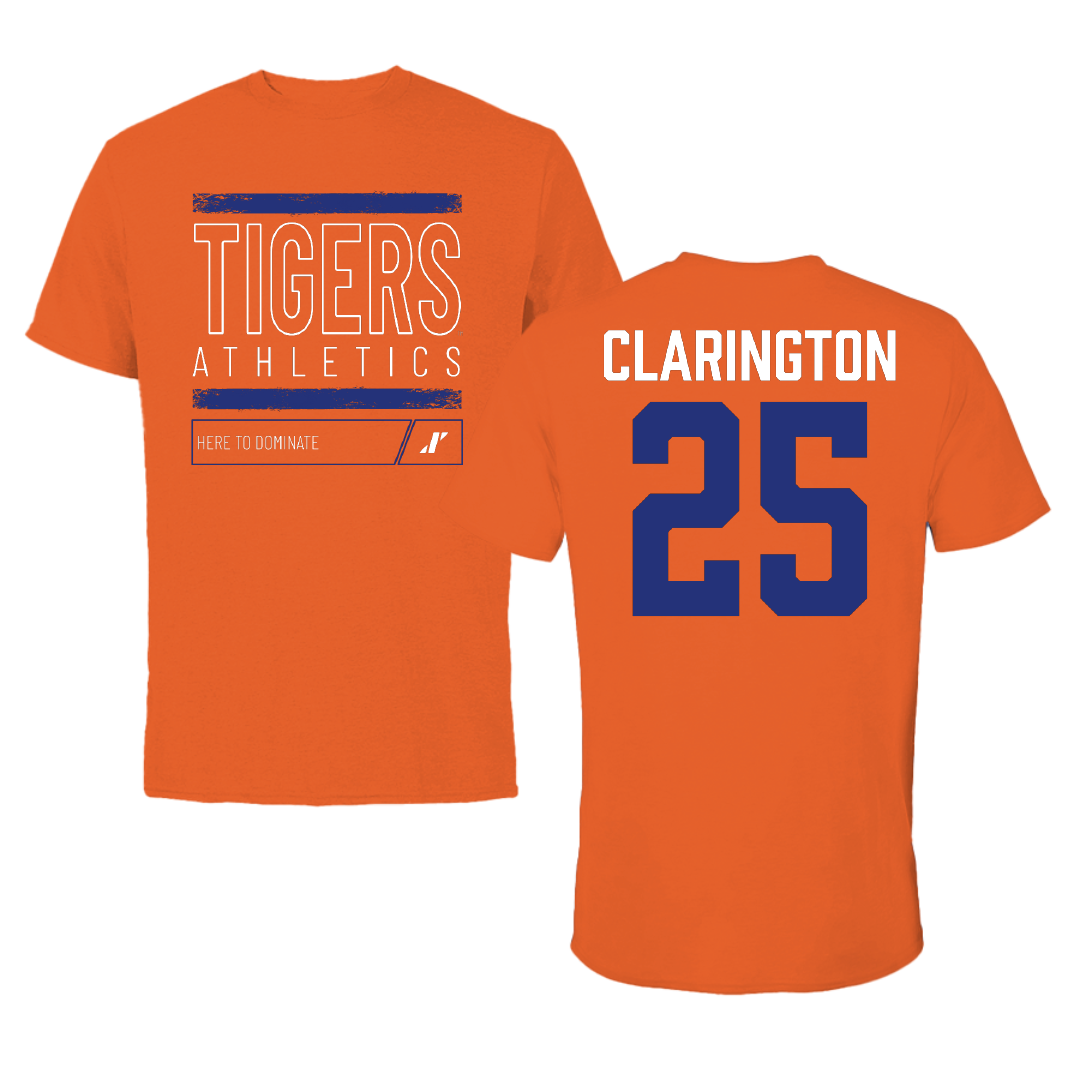 Savannah State University Baseball Orange Dominate Performance Tee - #25 Kijani Clarington