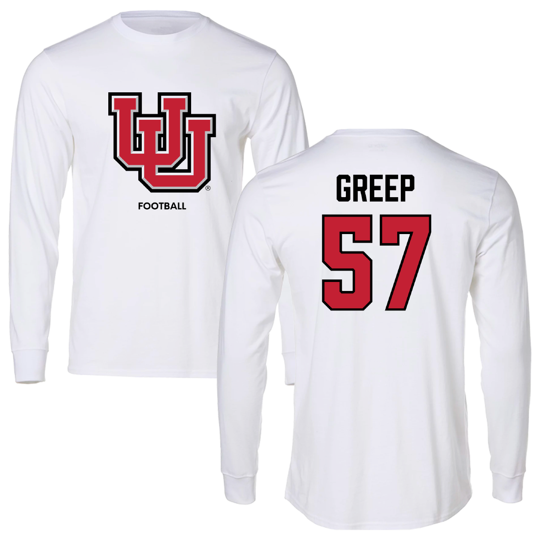 University of Utah Football White Block Long Sleeve - #57 JT Greep