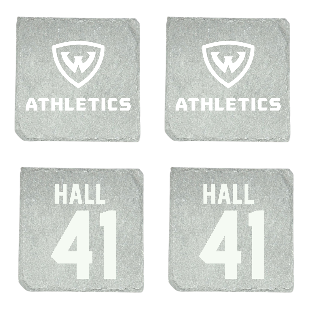 Wayne State University (Michigan) Football Stone Coaster (4 Pack)  - #41 Zaiden Hall