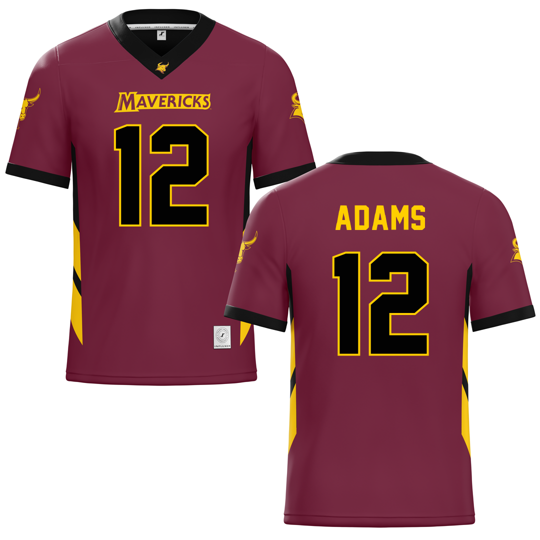 Colorado Mesa University Maroon Football Jersey - #12 AJ Adams