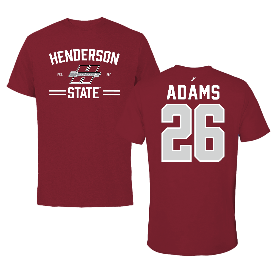 Henderson State University Football Cardinal General Tee - #26 Devon Adams