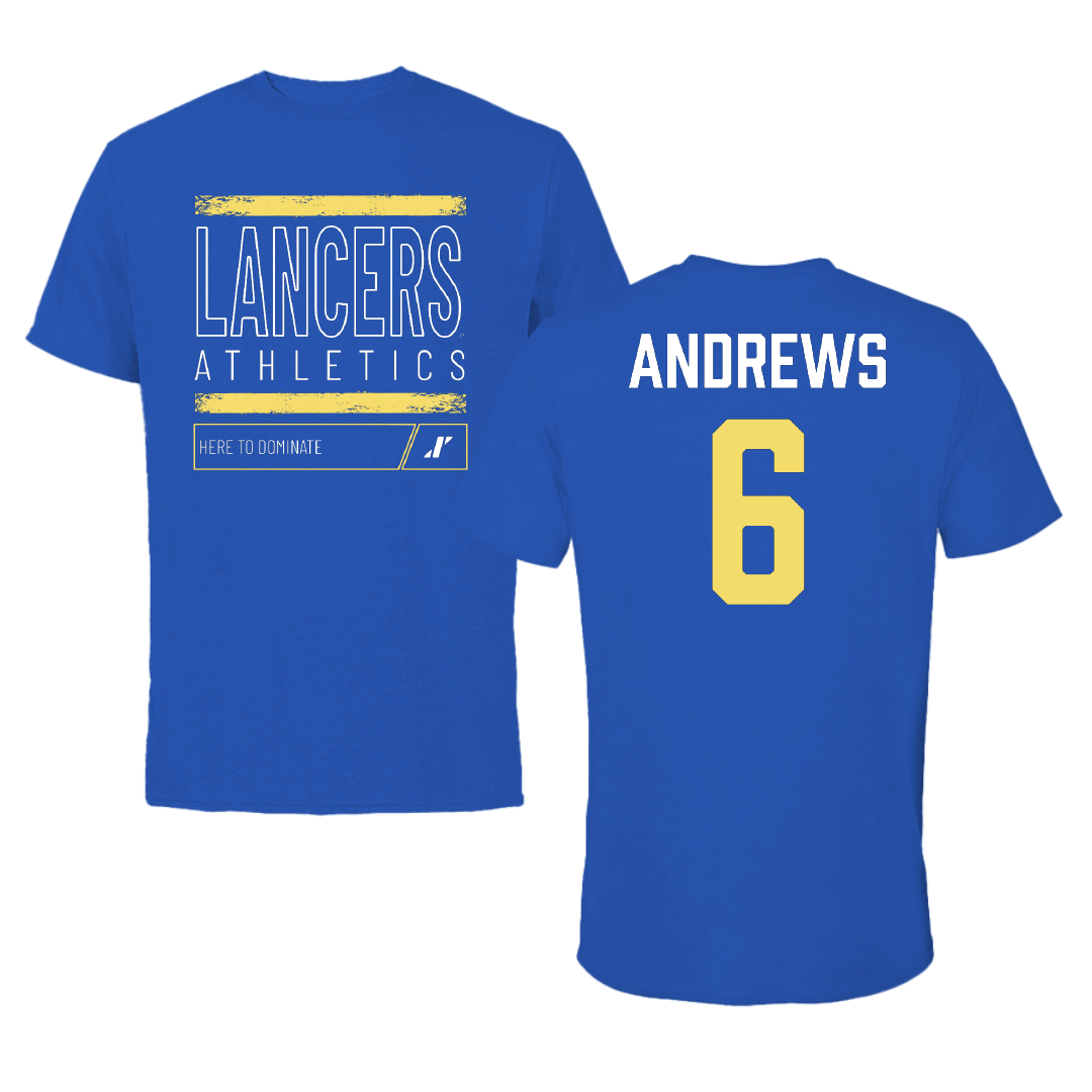 Worcester State University Softball Blue Dominate Performance Tee - #6 Carisa Andrews