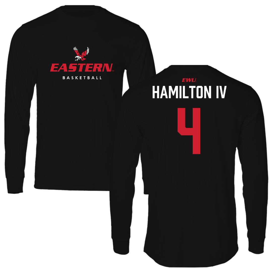 Eastern Washington University Basketball (M) Black Eastern Performance Long Sleeve - #4 Alton Hamilton IV