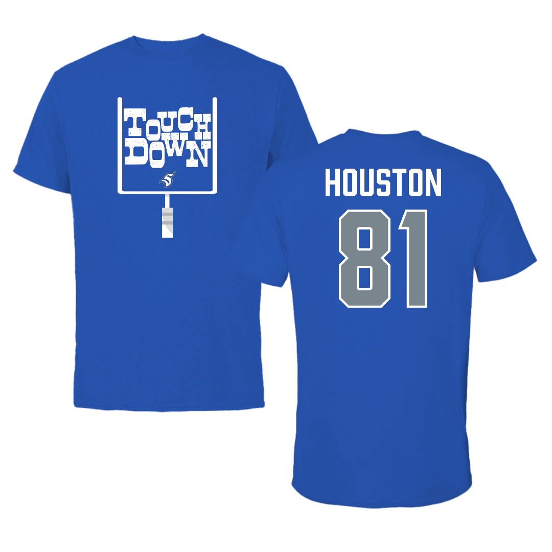 Thomas More University Football Blue Touchdown Tee - #81 Jordan Houston