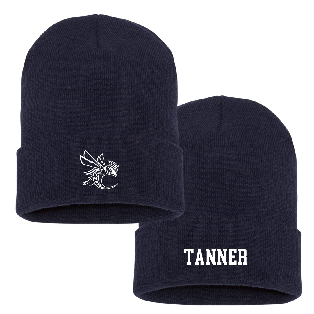 Cedarville University Baseball Navy Beanie - #27 Eddie Tanner