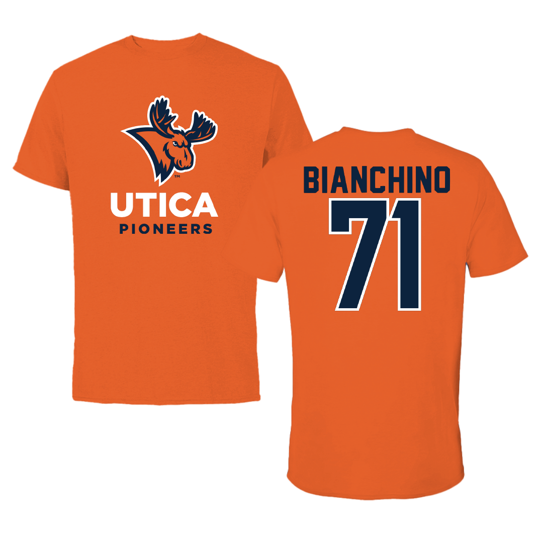 Utica University Football Orange Performance Tee - #71 ADante Bianchino
