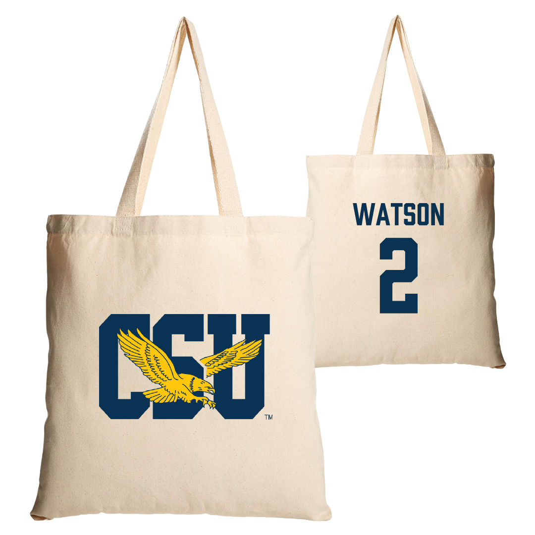Coppin State University Baseball Tan Canvas Tote Bag - #2 Braylon Watson