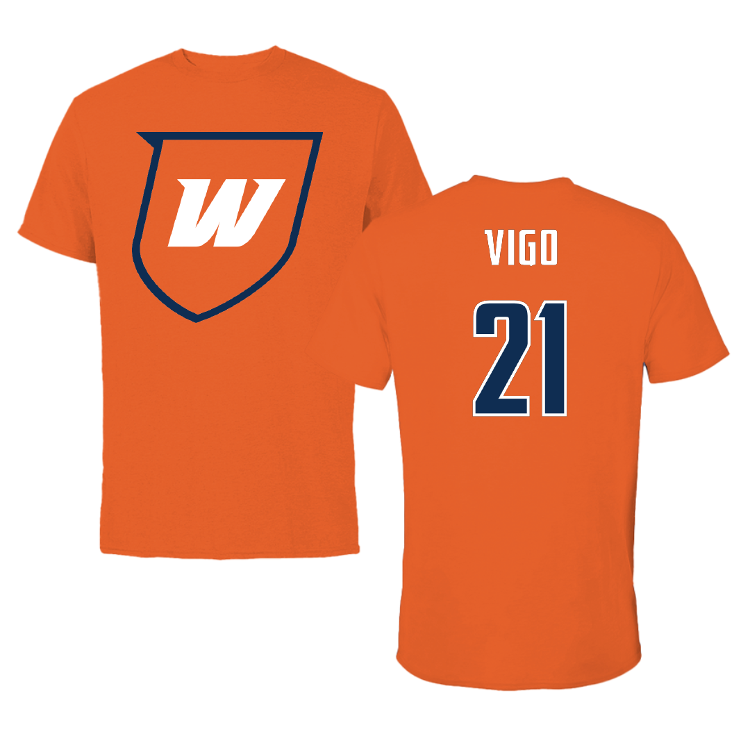 Western Connecticut State University Soccer Orange Wolves Performance Tee - #21 Maximus Vigo