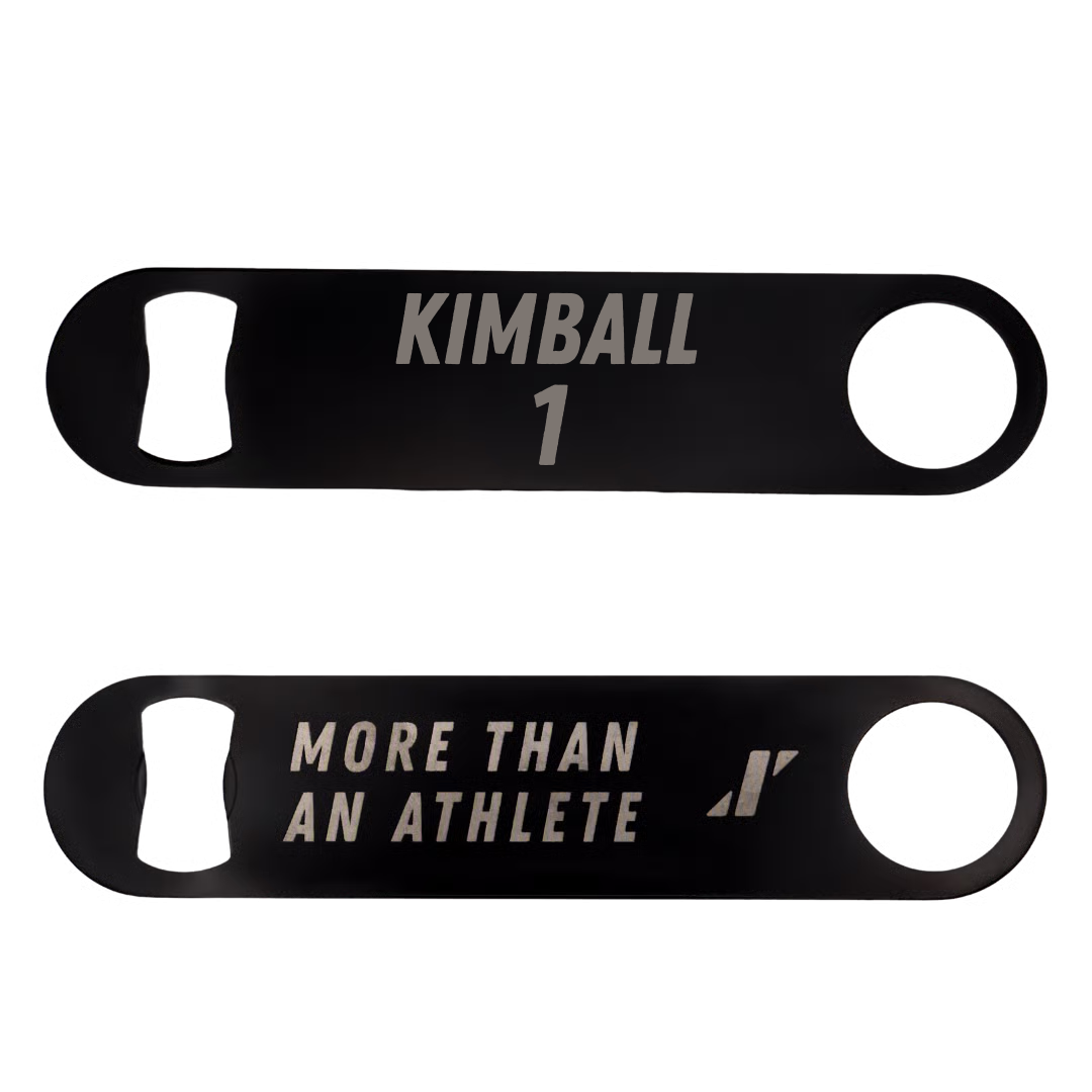Softball Black Bottle Opener - #1 Cameron Kimball