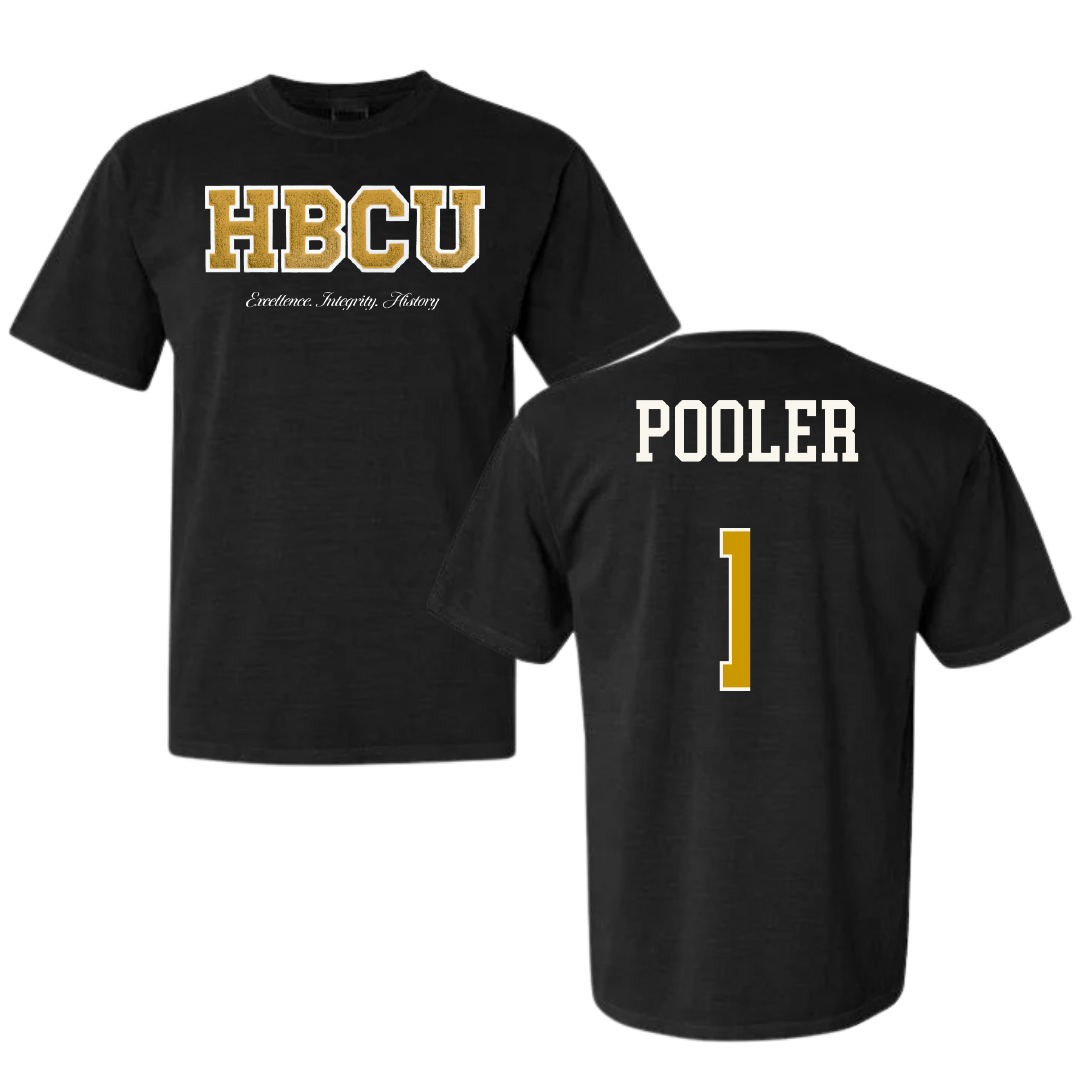 Alabama State University Basketball (W) Black HBCU Varsity Comfort Colors Tee - #1 Alanah Pooler