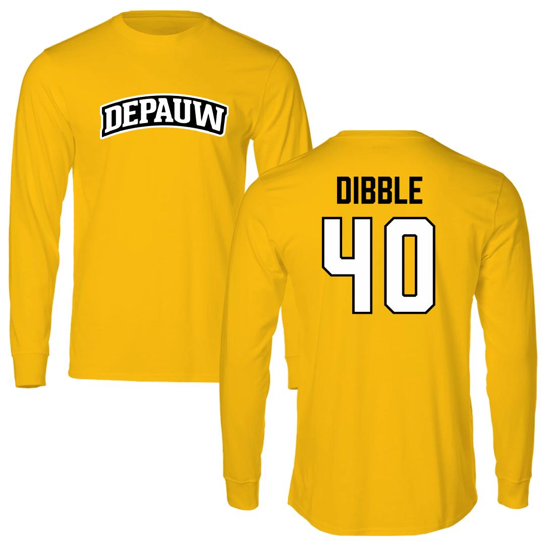 DePauw University Football Gold Long Sleeve - #40 Carson Dibble