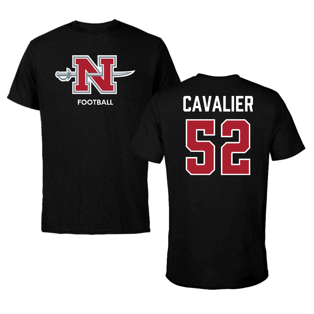 Nicholls State University Football Black Mascot Performance Tee - #52 Andrew Cavalier
