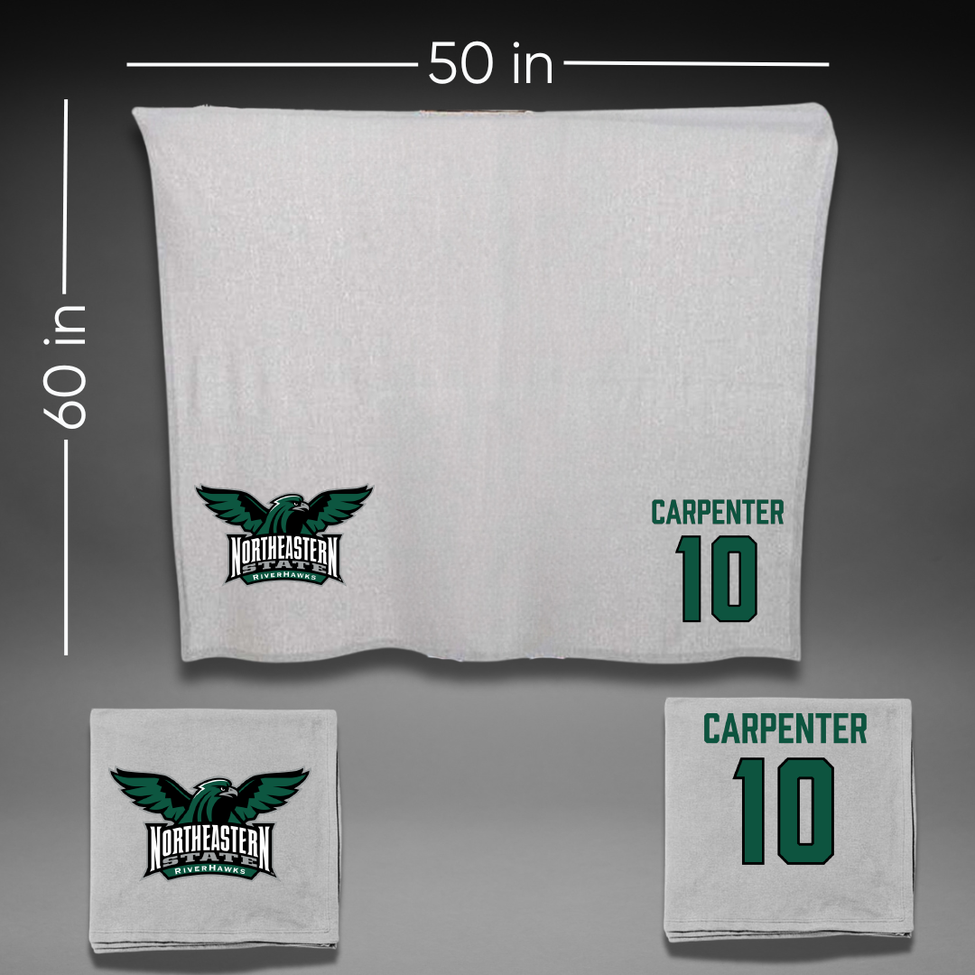 Northeastern State University Softball Gray Blanket - #10 Emily Carpenter
