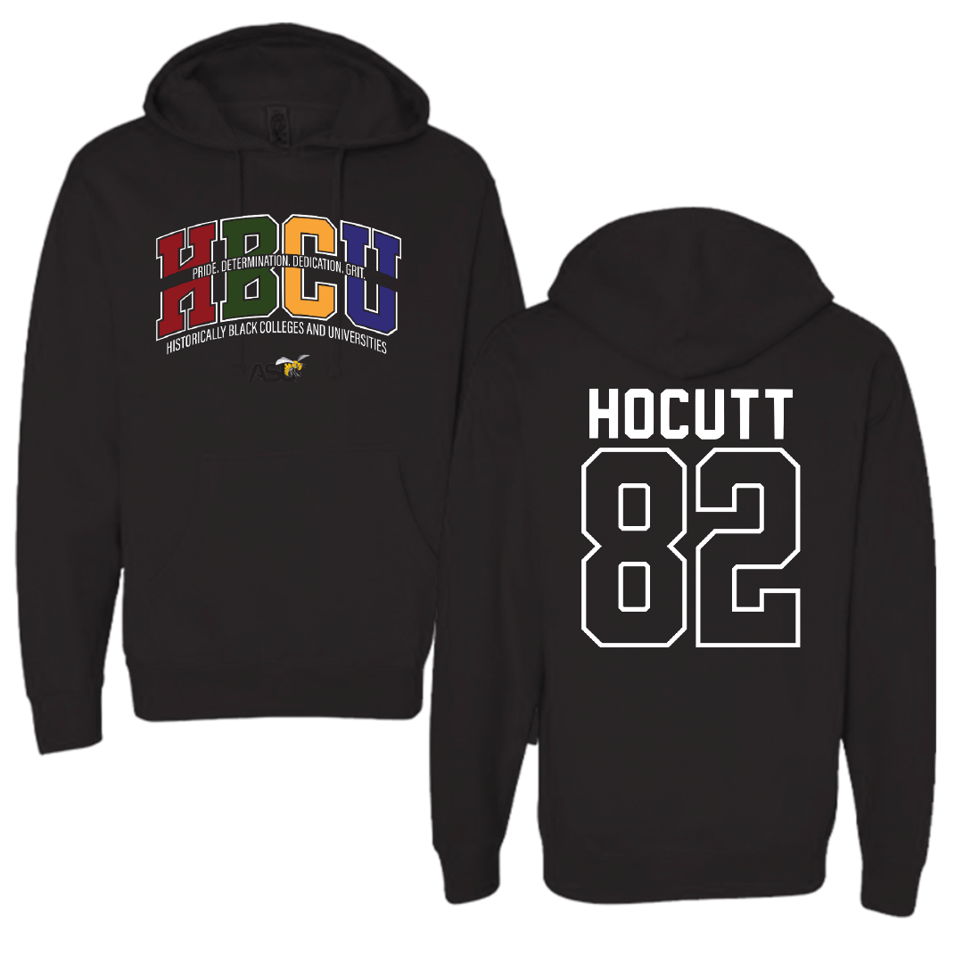 Alabama State University Football Black HBCU Hoodie - #82 Will Hocutt