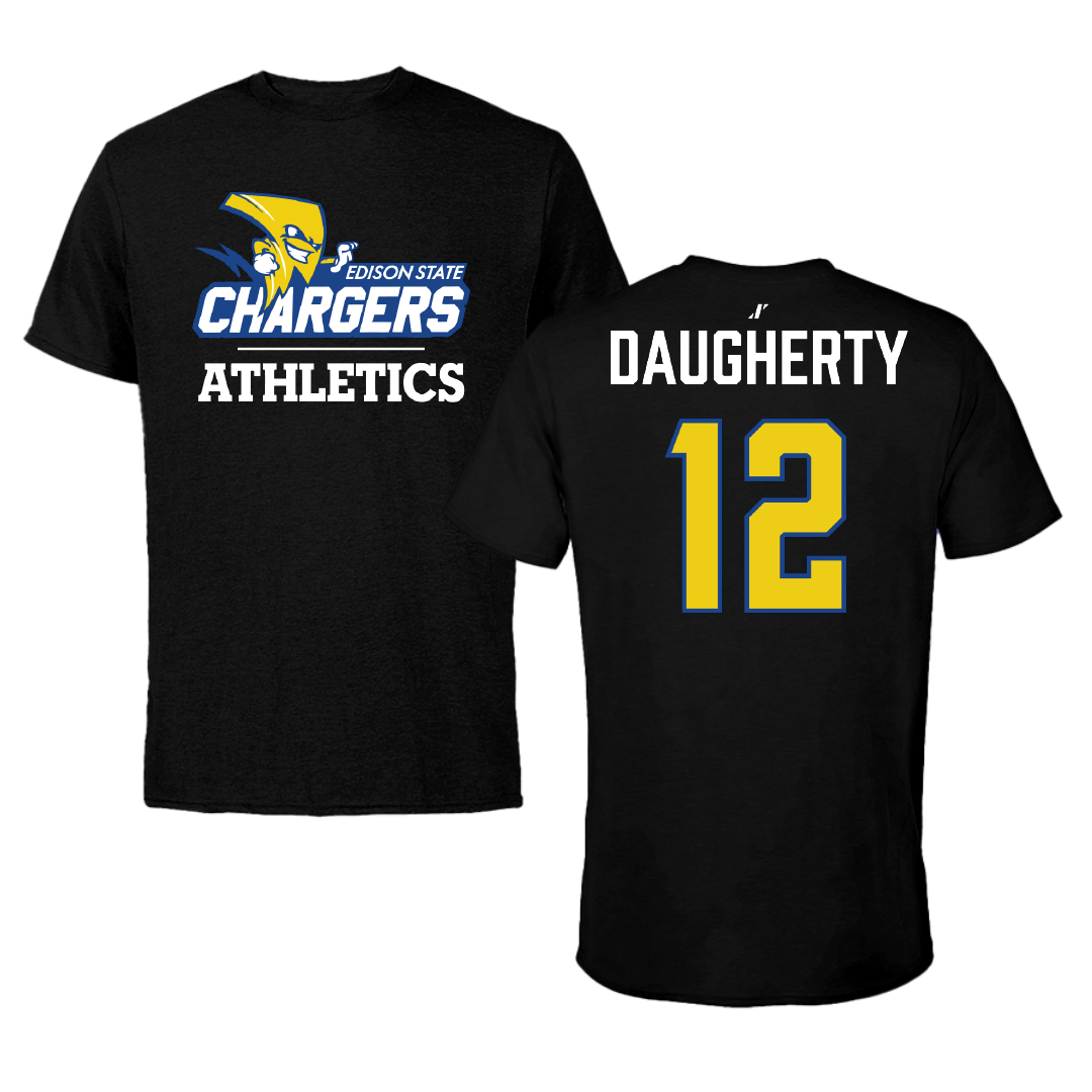 Edison State Community College Softball Black Tee - #12 Kasidi Daugherty