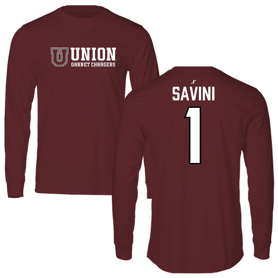 Union College Football Maroon General Long Sleeve - #1 Nico Savini