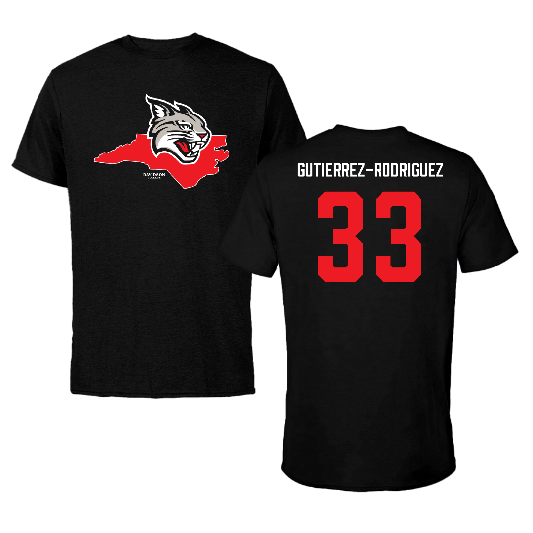 Davidson College Basketball Black State Performance Tee - #33 Stephanie Gutierrez-Rodriguez