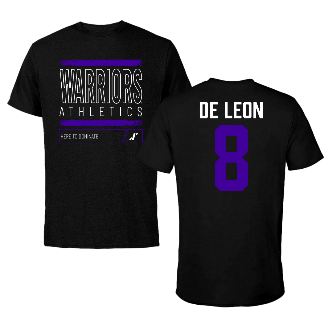 Winona State University Football Black Dominate Tee - #8 Enrique De Leon