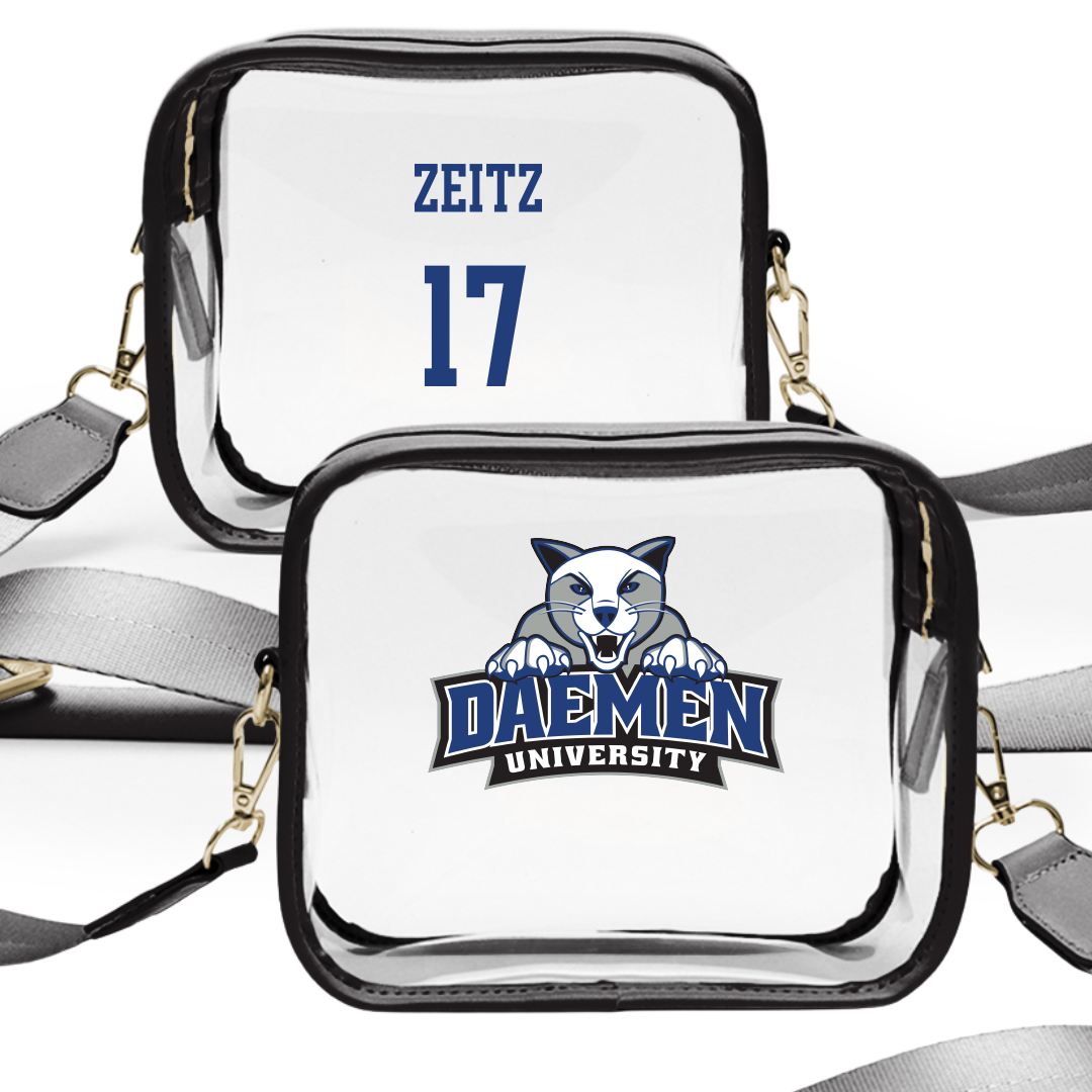 Daemen University Soccer (W) Black Clear Stadium Bag - #17 Madita Zeitz