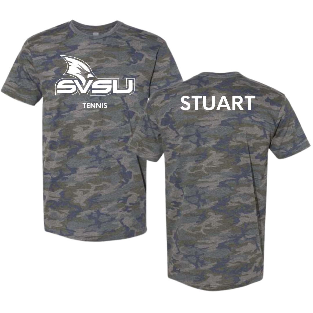 Saginaw Valley State University Tennis (W) Vintage Camo Tee - Elizabeth Stuart