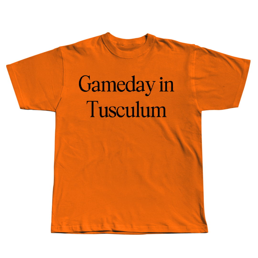 Tusculum University Baseball Orange Gameday Tee - #2 Cutter Womack