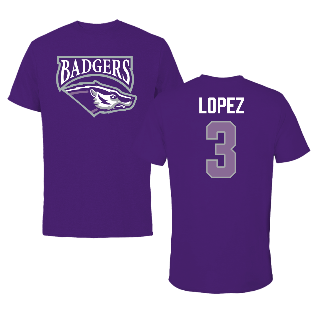 Spring Hill College Baseball Purple Performance Tee - #3 Robby Lopez