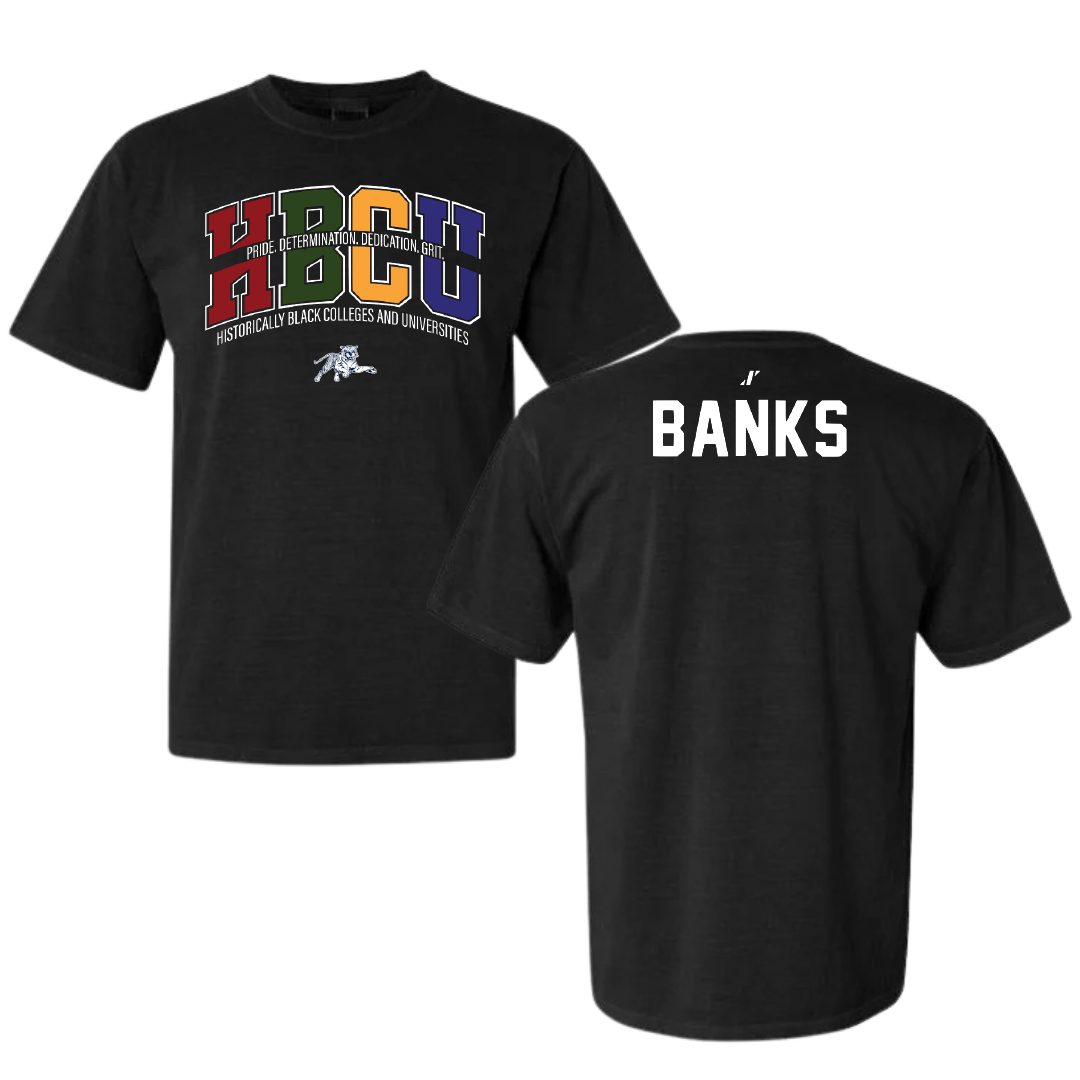 Jackson State University Cheer Black HBCU Comfort Colors Tee - Jannifer Banks