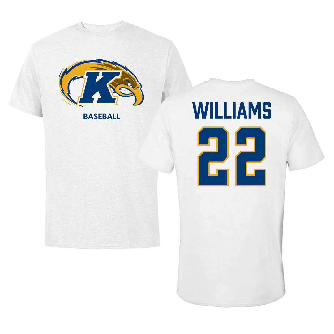 Kent State University Baseball White Tee - #22 Brody Williams