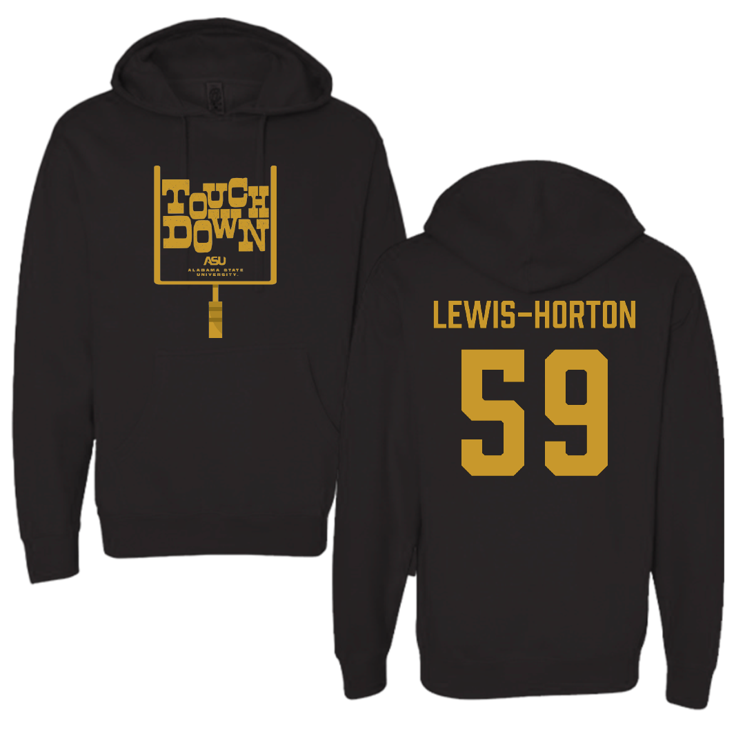 Alabama State University Football Black Touchdown Hoodie - #59 Jaland Lewis-Horton