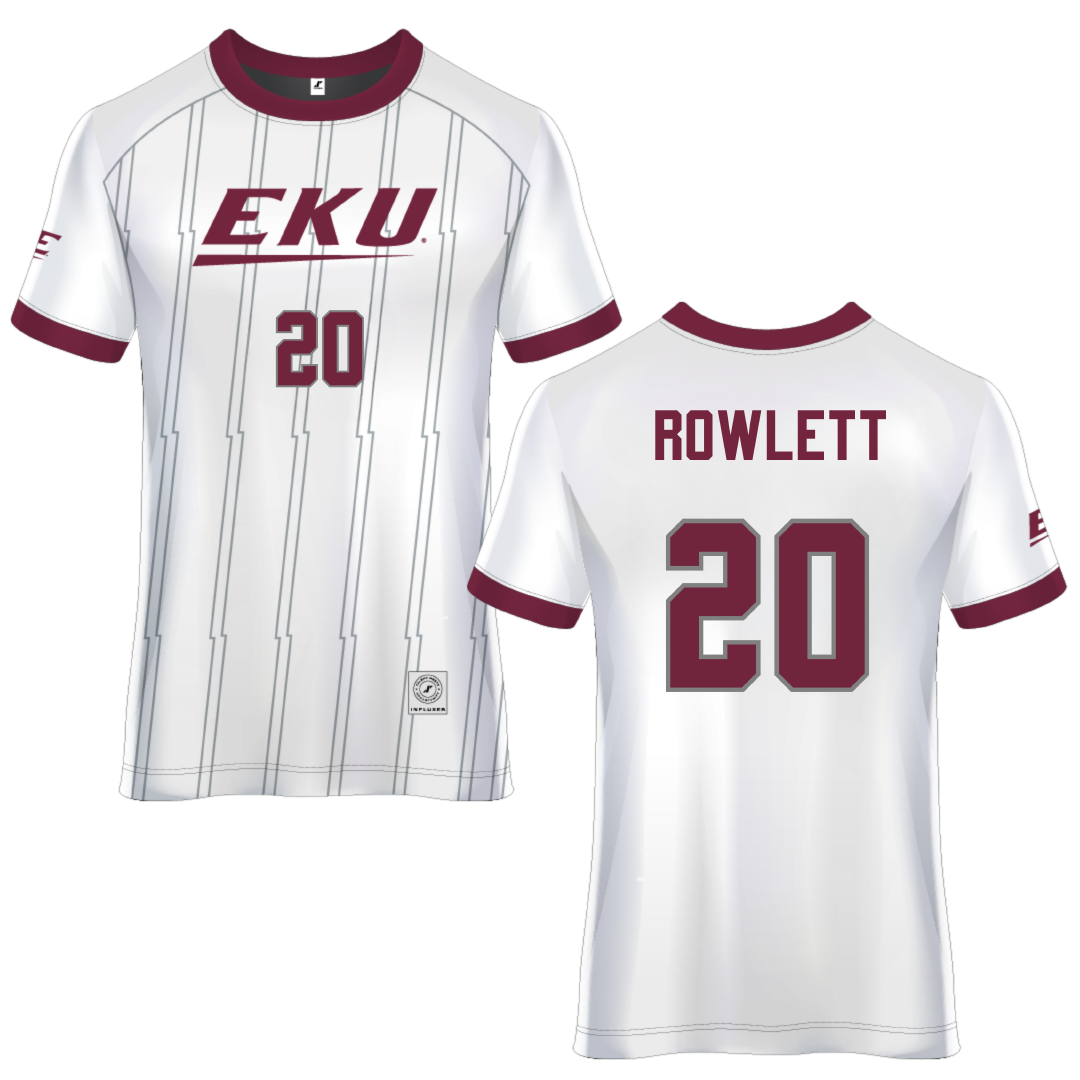 Eastern Kentucky University White Soccer Jersey - #20 Kaitlyn Rowlett