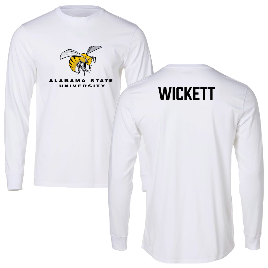 Alabama State University TF and XC White Block Long Sleeve - Taliah Wickett
