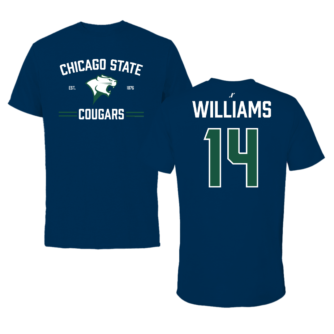 Chicago State University Soccer Navy Tee - #14 Mari Williams