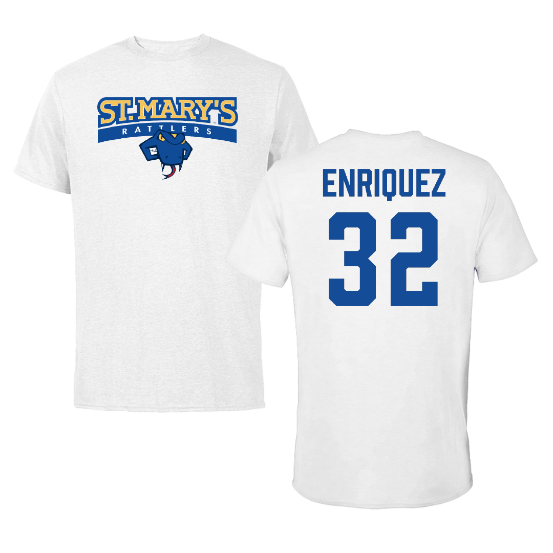 St. Mary's University (Texas) Soccer (M) White Performance Tee - #32 Fabian Enriquez