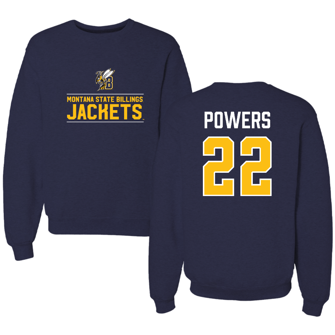 Montana State University Billings Soccer Navy General Crewneck - #22 Briel Powers