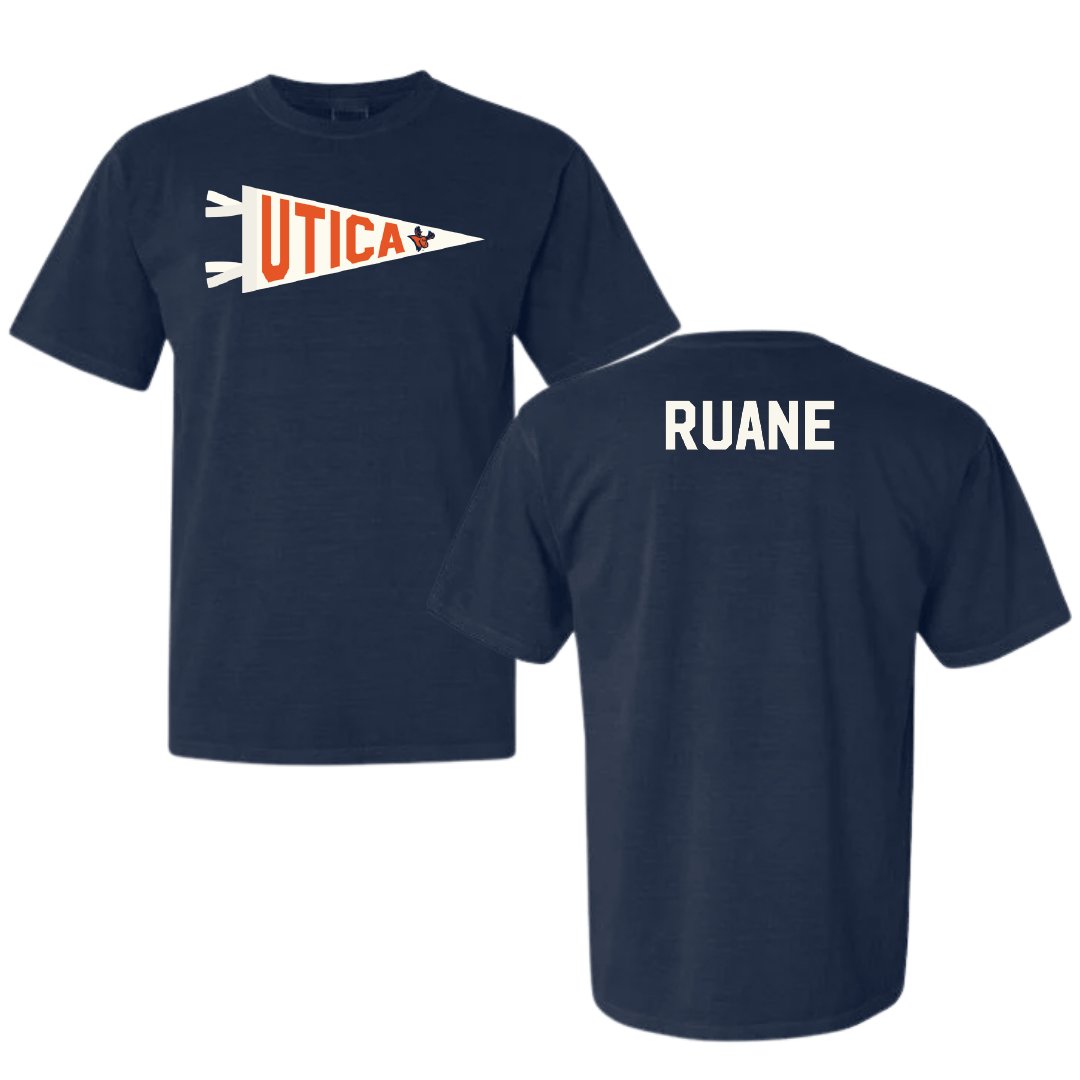Utica University Basketball (M) Navy Pennant Comfort Colors Tee - Jackson Ruane