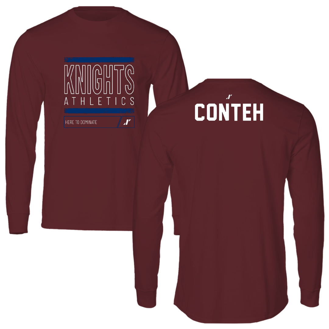 Fairleigh Dickinson University-Metropolitan Campus TF and XC Maroon Dominate Performance Long Sleeve - Ekuyami Conteh