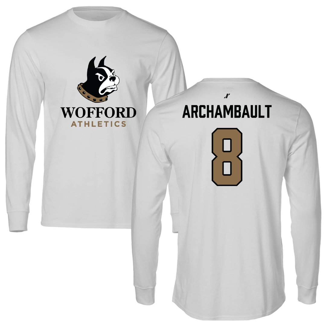 Wofford College Softball Light Gray Performance Long Sleeve - #8 Lauren Archambault