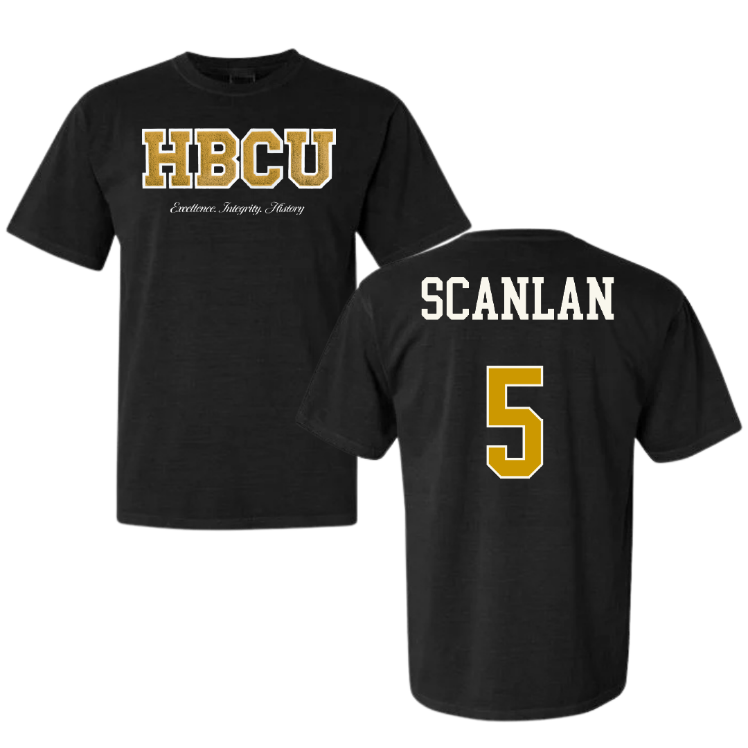 Alabama State University Volleyball (W) Black HBCU Varsity Comfort Colors Tee - #5 Sierra Scanlan